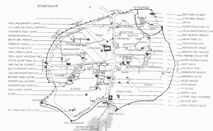Stadtplan von Diyabakır